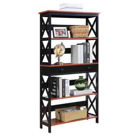 CONVENIENCE CONCEPTS Oxford Bookcase with Drawer, Cherry Black - 5 Tier 203051CH